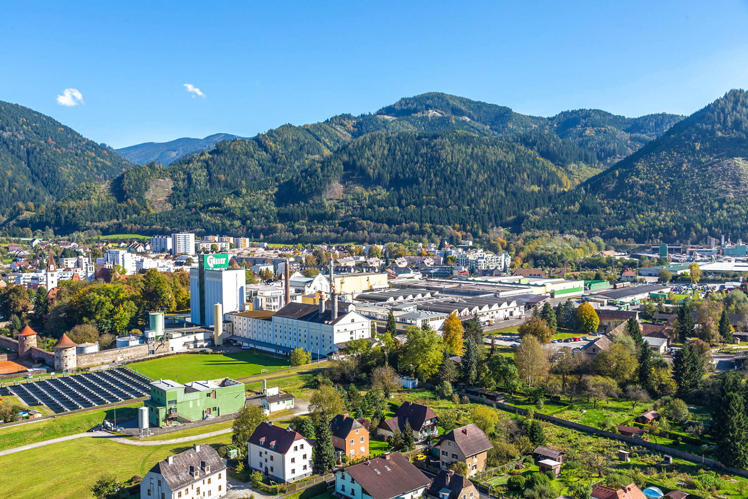 View of Leoben-Göss and brewery