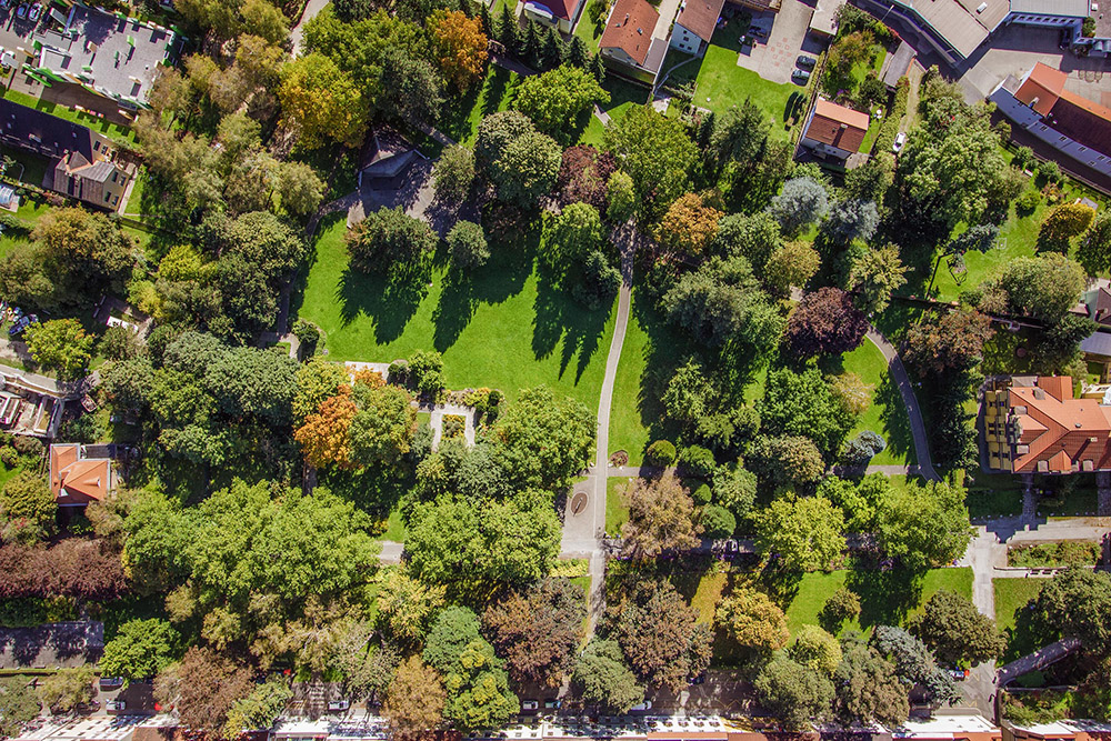 Glacis-Park Luftaufnahme