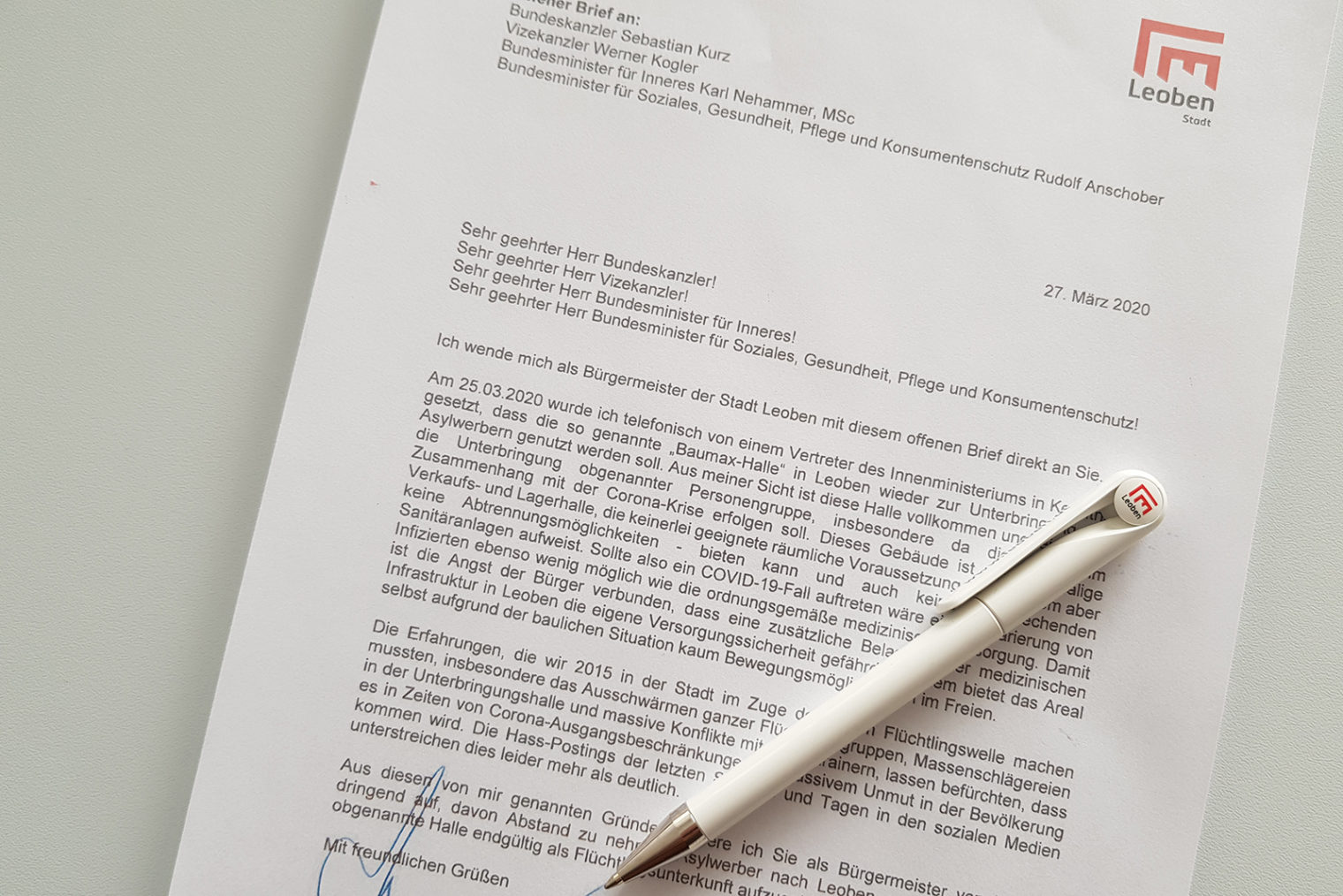 Offener Brief des Bürgermeisters an den Bundeskanzler