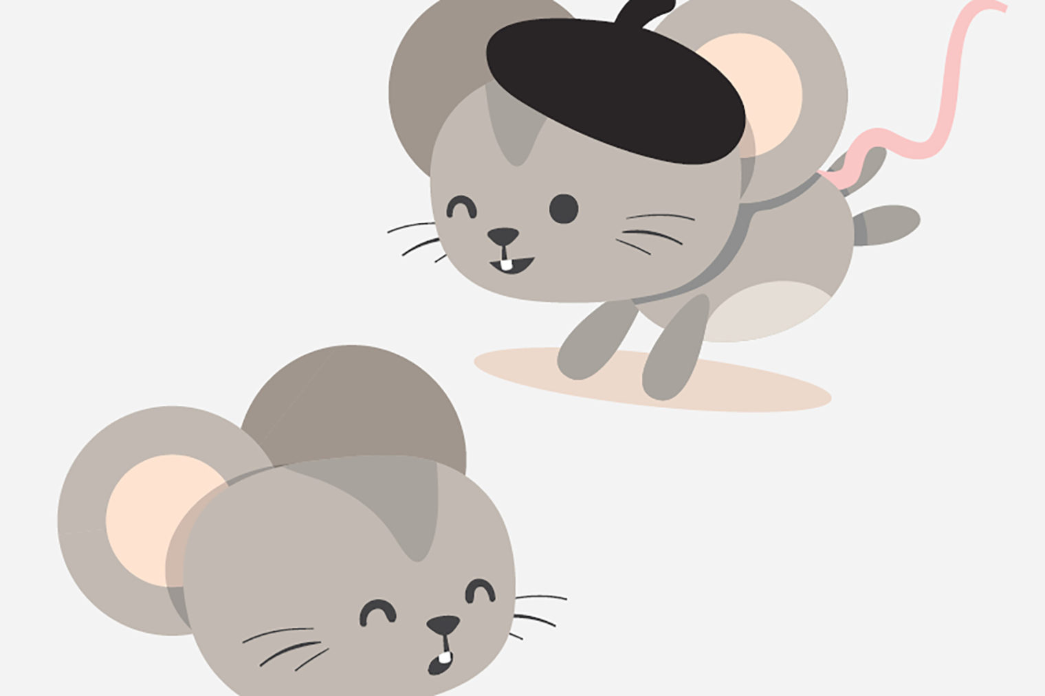 Illustration einer Stadtmaus und einer Landmaus
