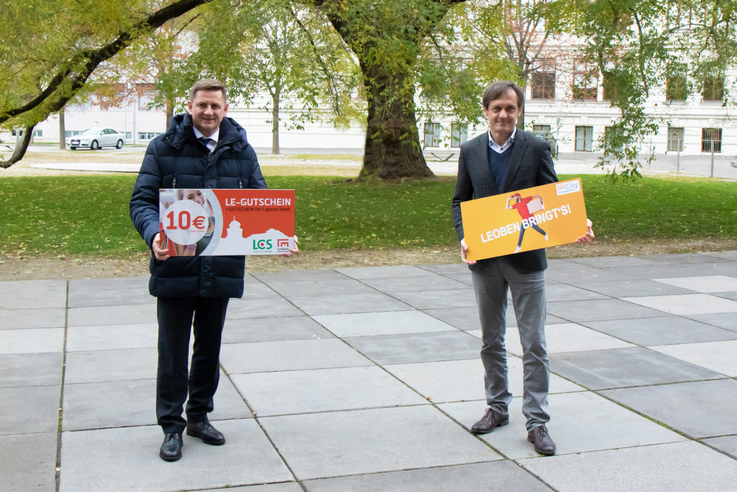 Bürgermeister Wallner und Citymanager Leitner