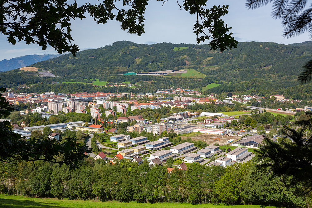 Blick auf die modernen Reihenhäuser in Lerchenfeld