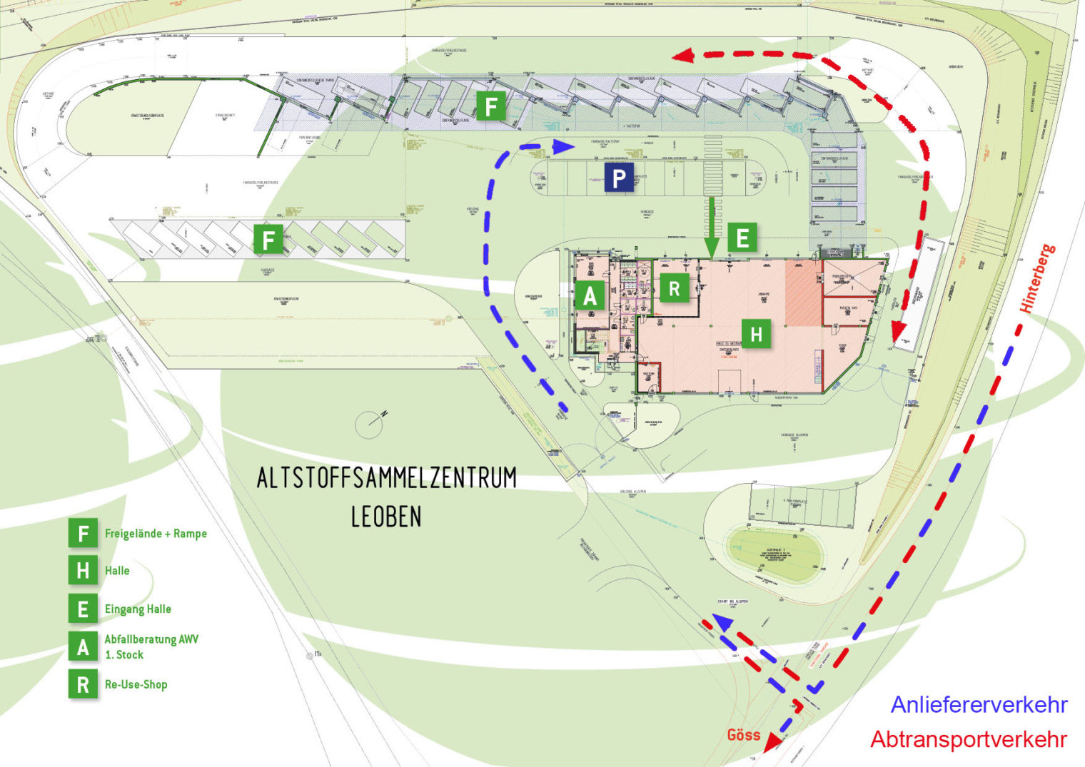 Kartenansicht Verkehrsplan Altstoffsammelzentrum