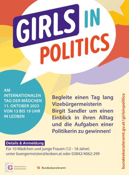 Plakat Girls in Politics (Informationen im Text(