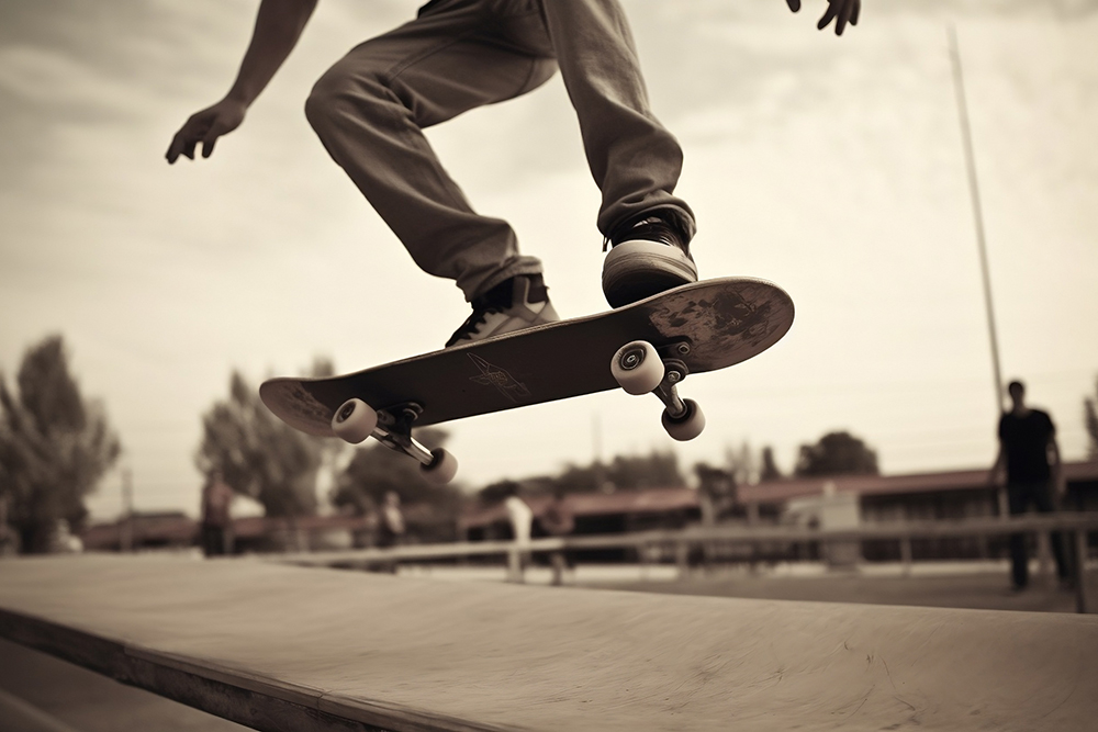 Symbolbild: Person beim Skate Board fahren