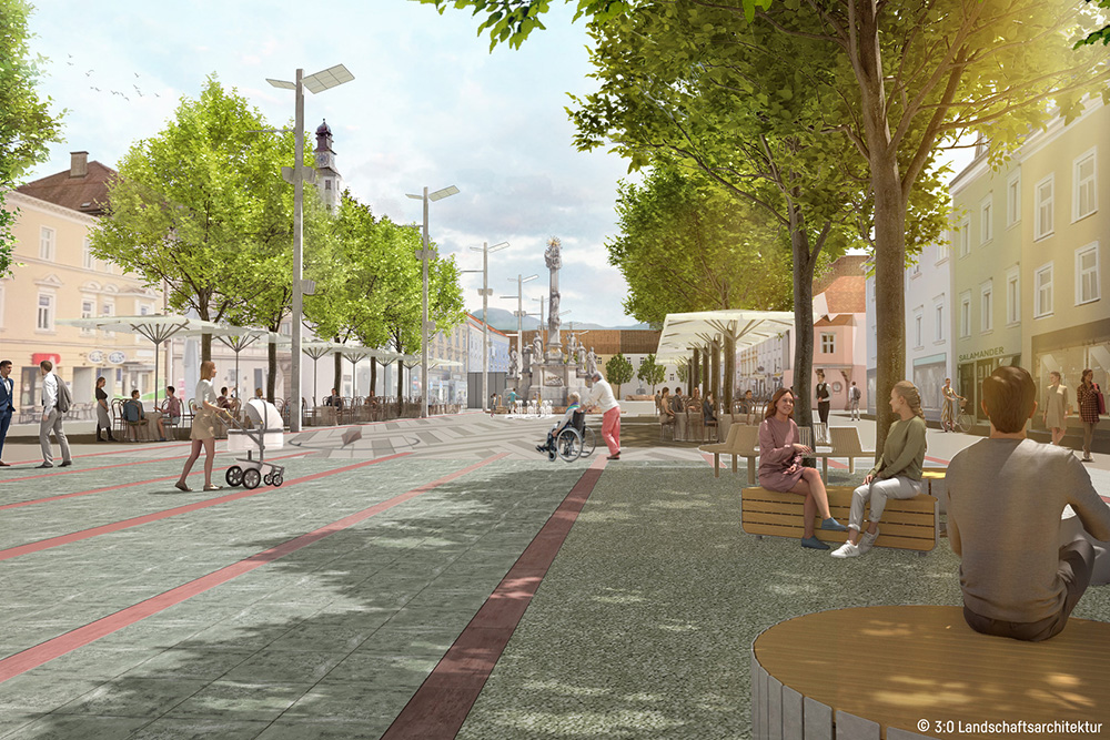 Rendering Neugestaltung Hauptplatz