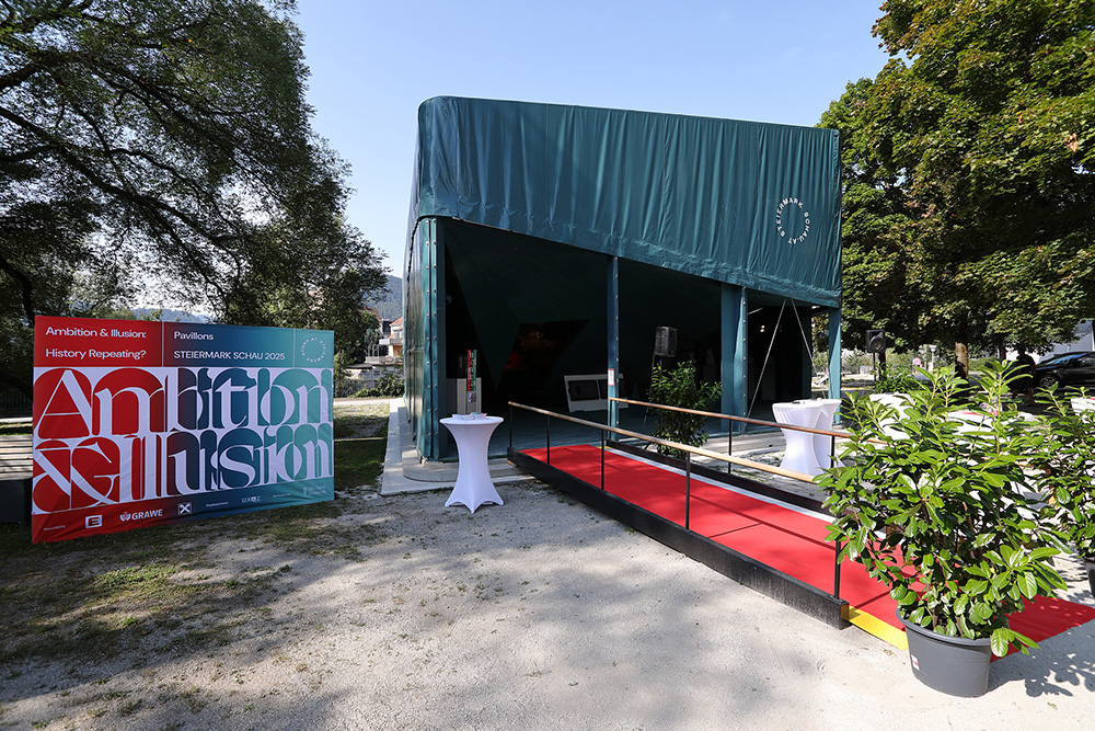 Außenansicht des Steiermark Pavillion in Leoben