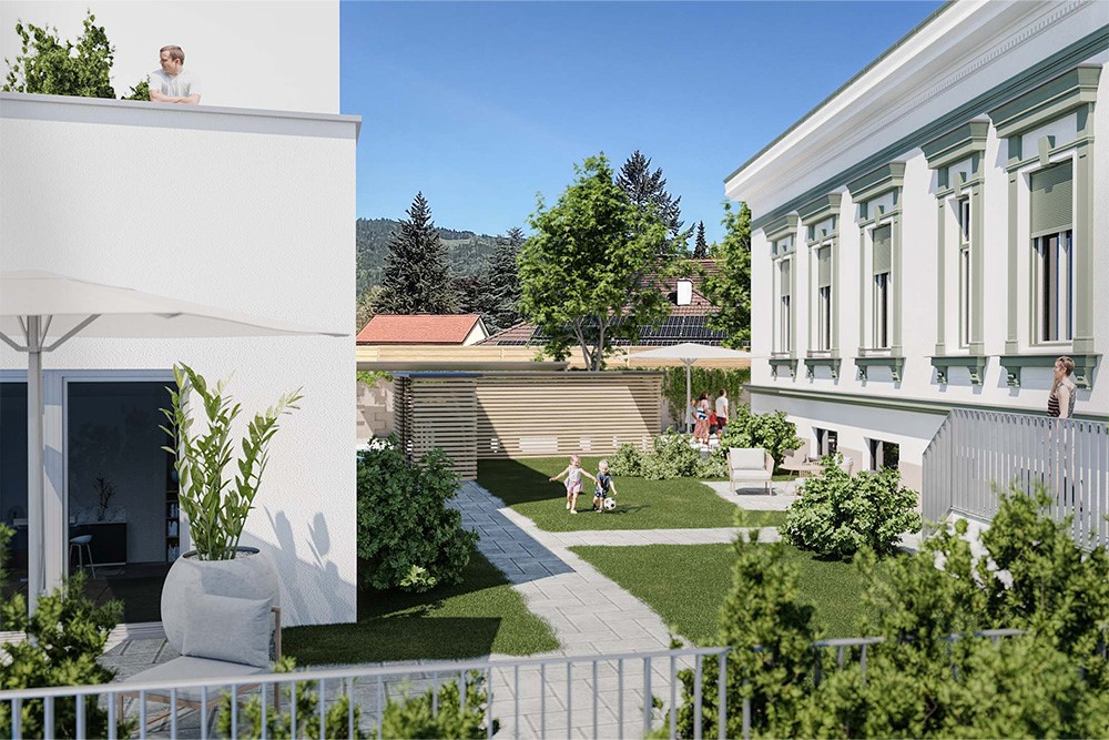 Rendering eines Gartens