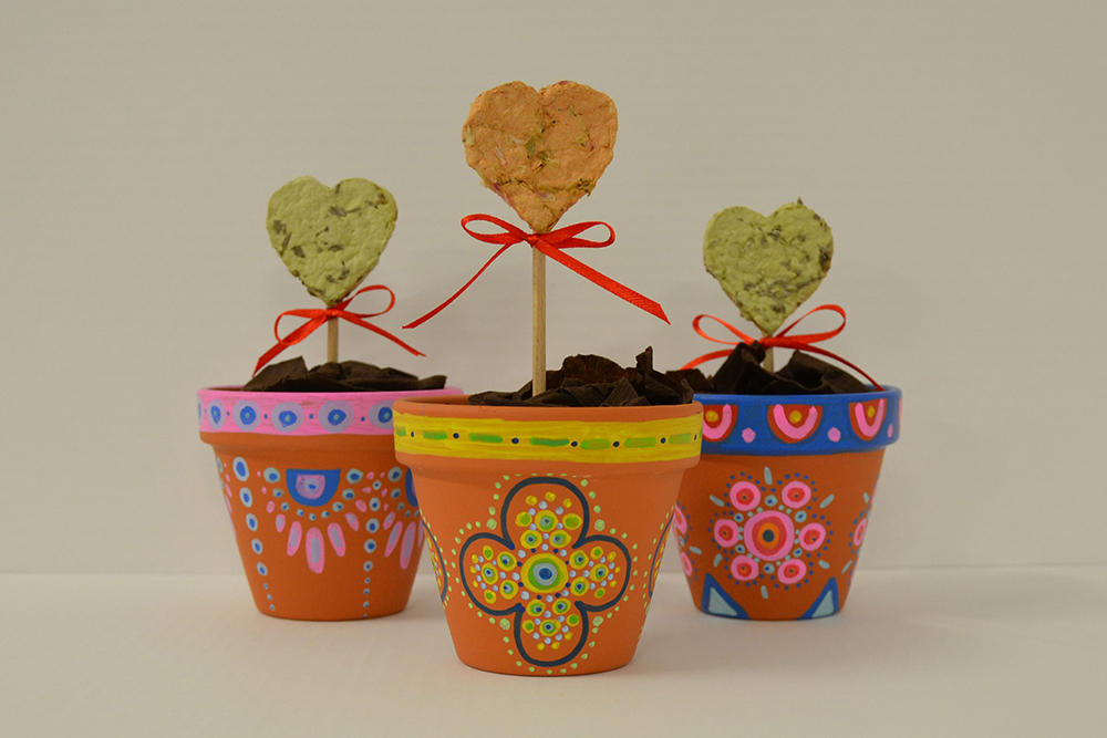 Gebastelte Blumentöpfe