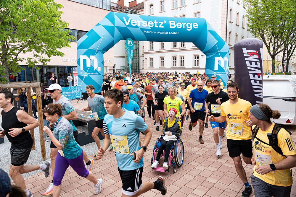Läufer:innen in der Leobener Innenstadt